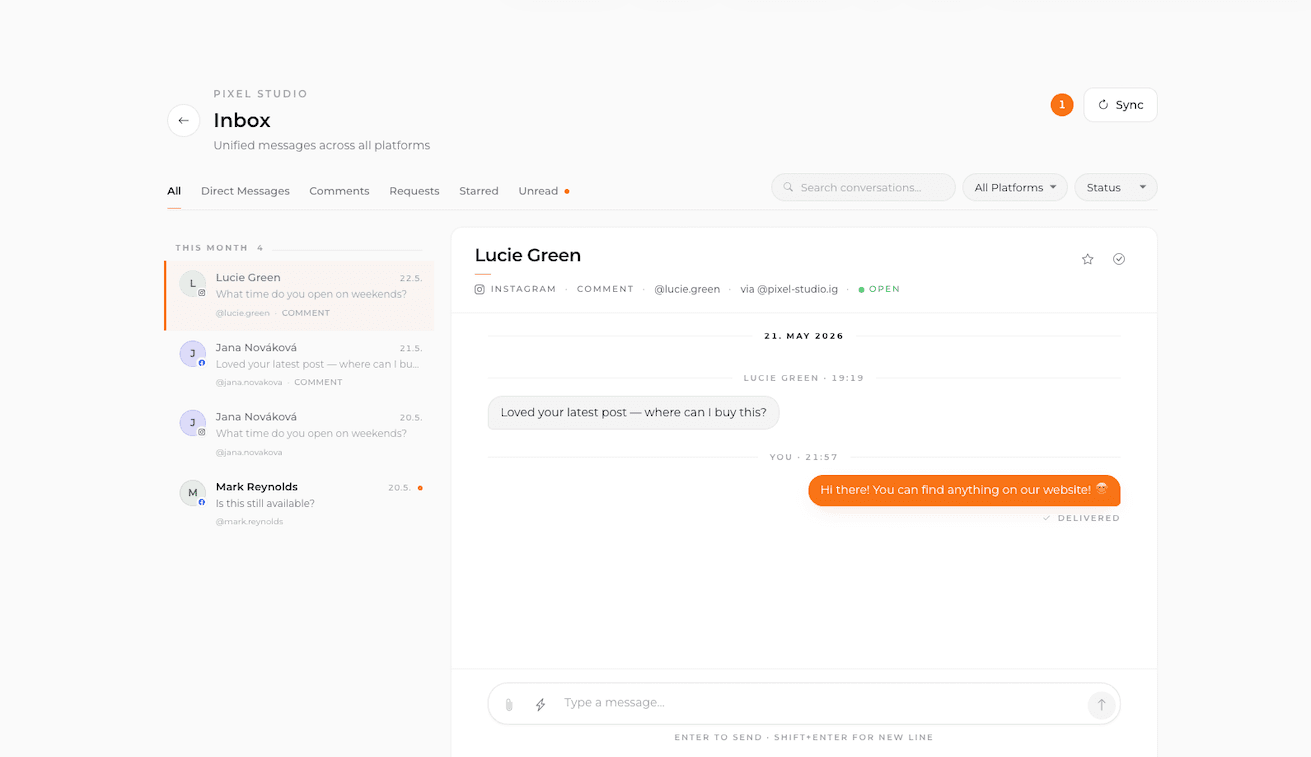 Shared inbox preview